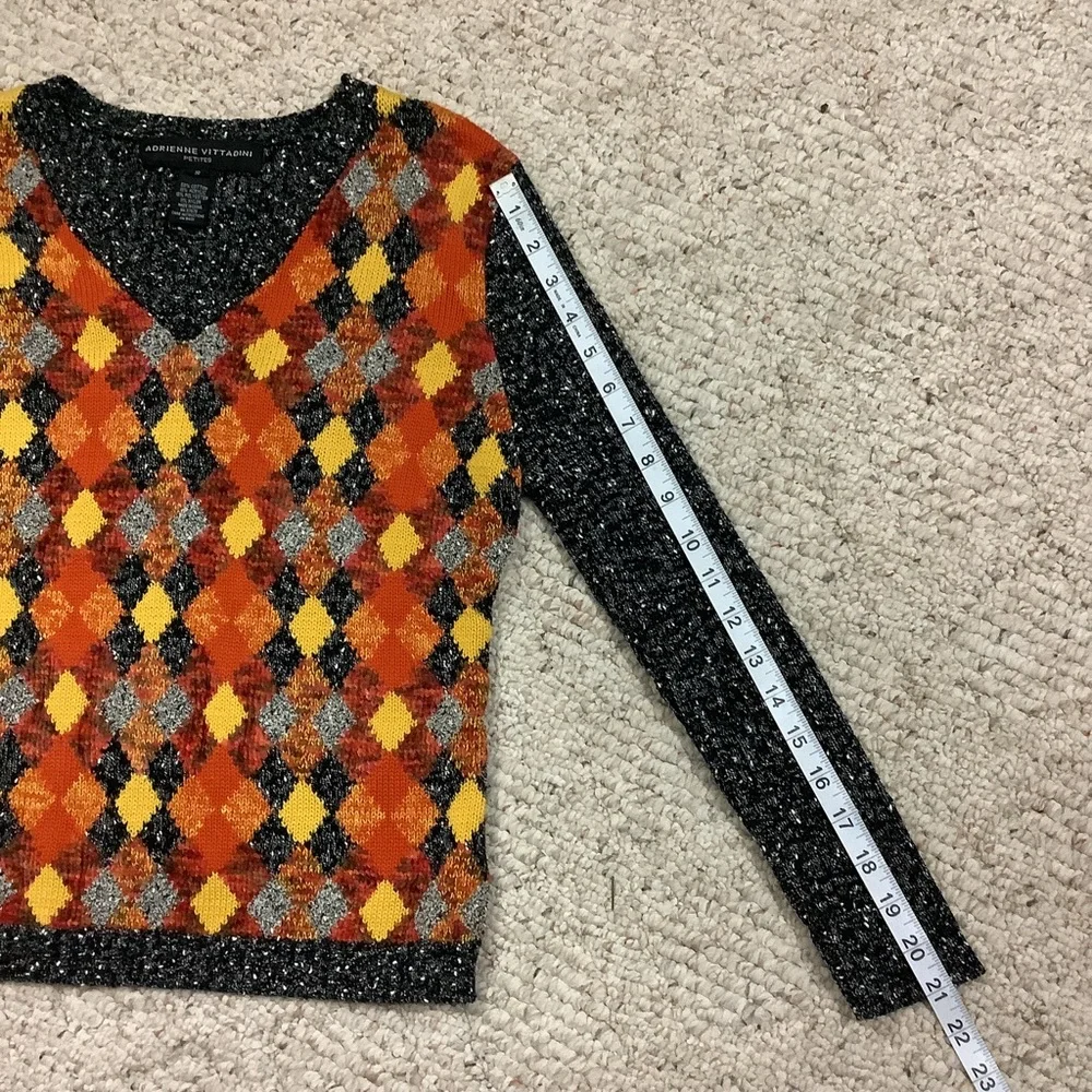 ADRIENNE VITTADINI Argyle Tweed Sweater 175